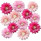 12pcs 8in 10in Paper Flowers Tissue Flowers Pom Paper Pom Poms Hanging Flowers Floral Backdrop Wedding Party Flower Decorations DIY Art Craft Blooms for Birthday Baby Shower Nursery Decor Pink