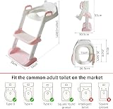 Glenmore Potty Training Toilet Seat with Step Ladder Pink White view 4