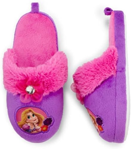 Amazon ディズニープリンセス幼児用ガールズパープルラプンツェルスリッパscuff家靴 カラー パープル スリッパ ルームシューズ
