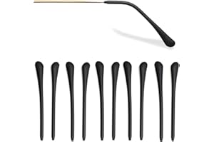KECHIO Silicone Anti-Slip Eyeglass End Tips Ear Sock Pieces Tube Replacement for Thin Metal Eyeglass Legs, Black