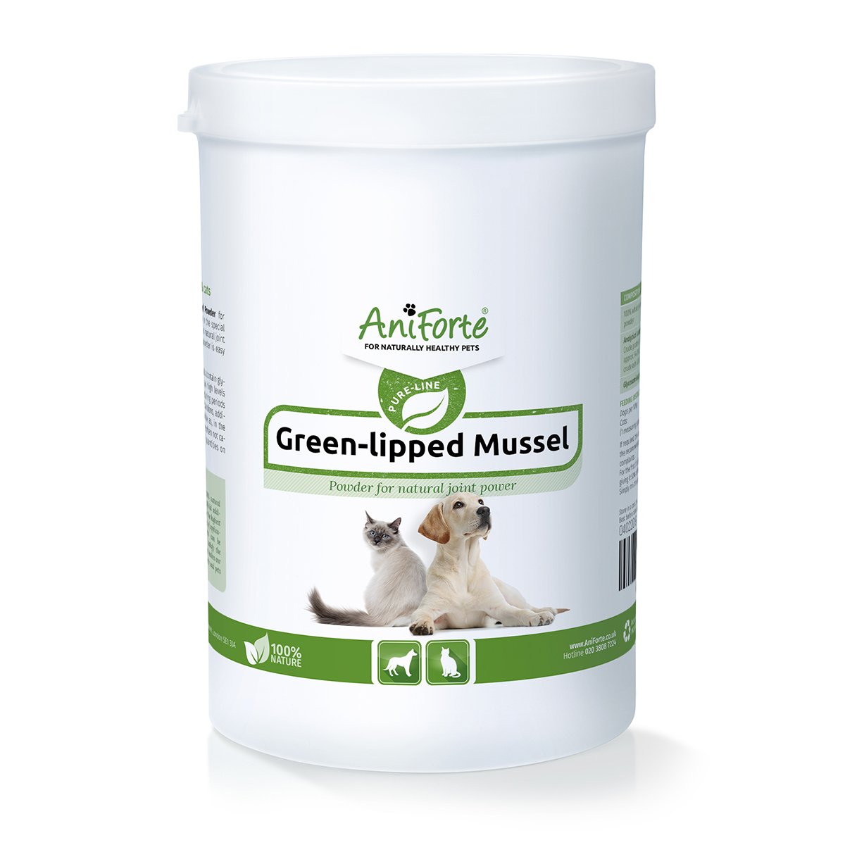 AniForte Green Lipped Mussel Powder 500g 100 Natural Dog Joint