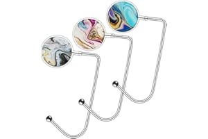 Knocent Purse Hook Handbag Hangers for Table Storage Decor, Womens Bag Hanger Holder (Pretty Marble 3Pack)