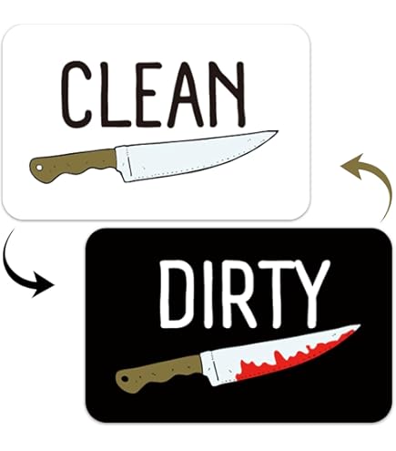 Funny Dishwasher Magnet Clean/Dirty Sign - Universal Kitchen Indicator For Fridge Or Dishwasher, "Killer Show Fans" Design