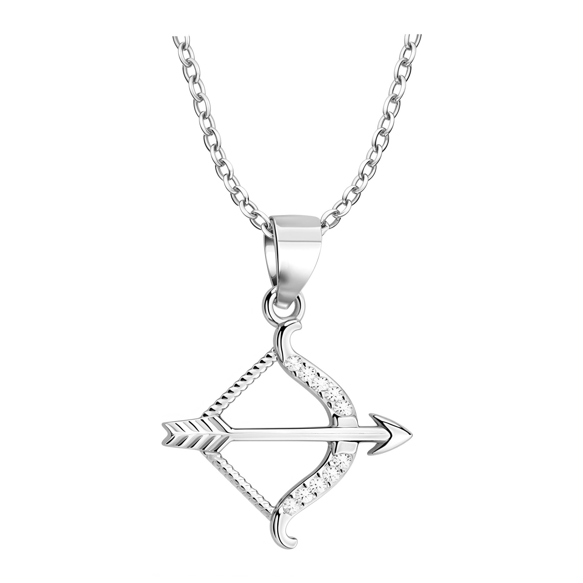 Sofia Milani - Women's Necklace 925 Silver - with Zirconia Stone - Curved Pendant - 50366