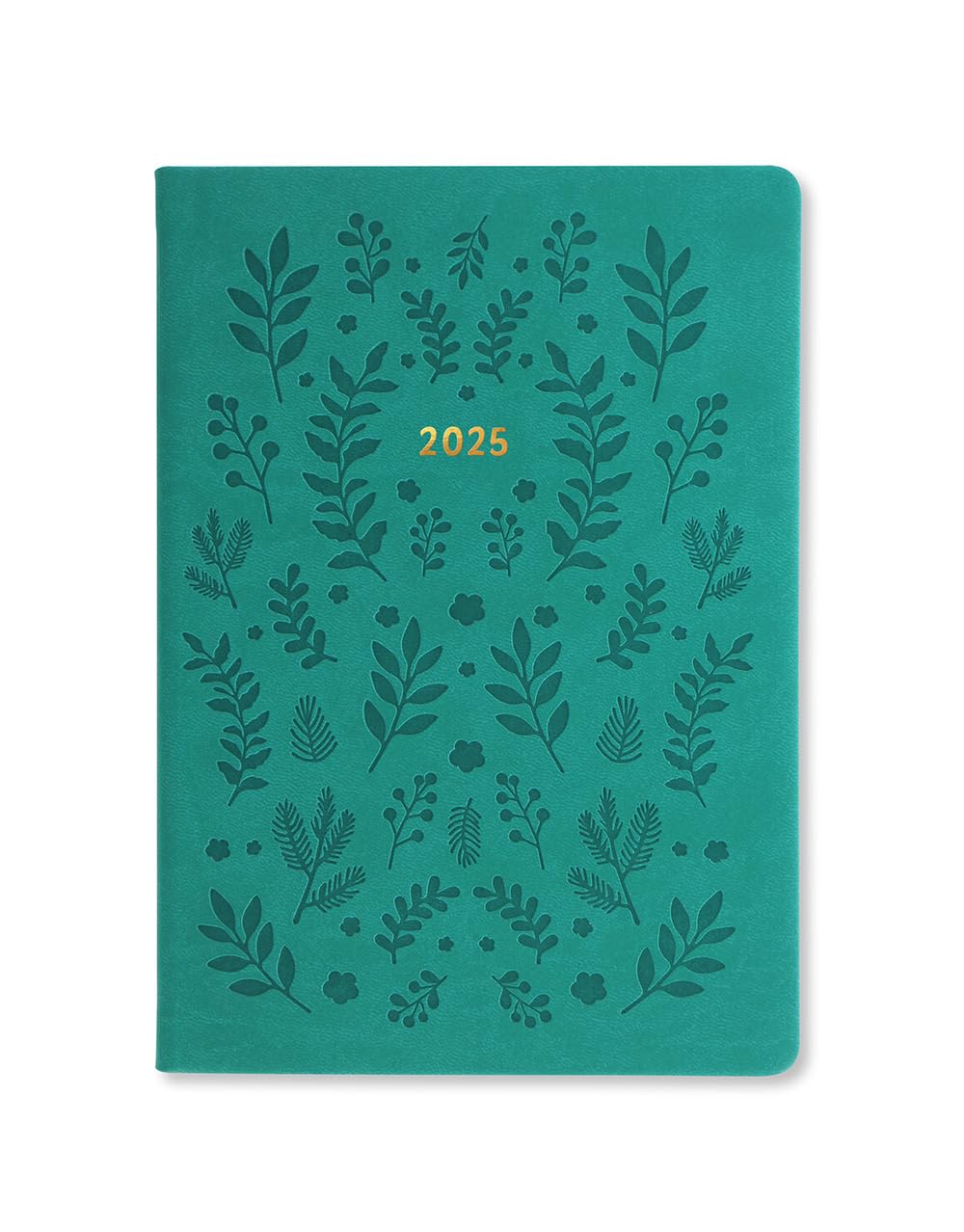 Letts of London Woodland A5 week to view 2025 diary - green