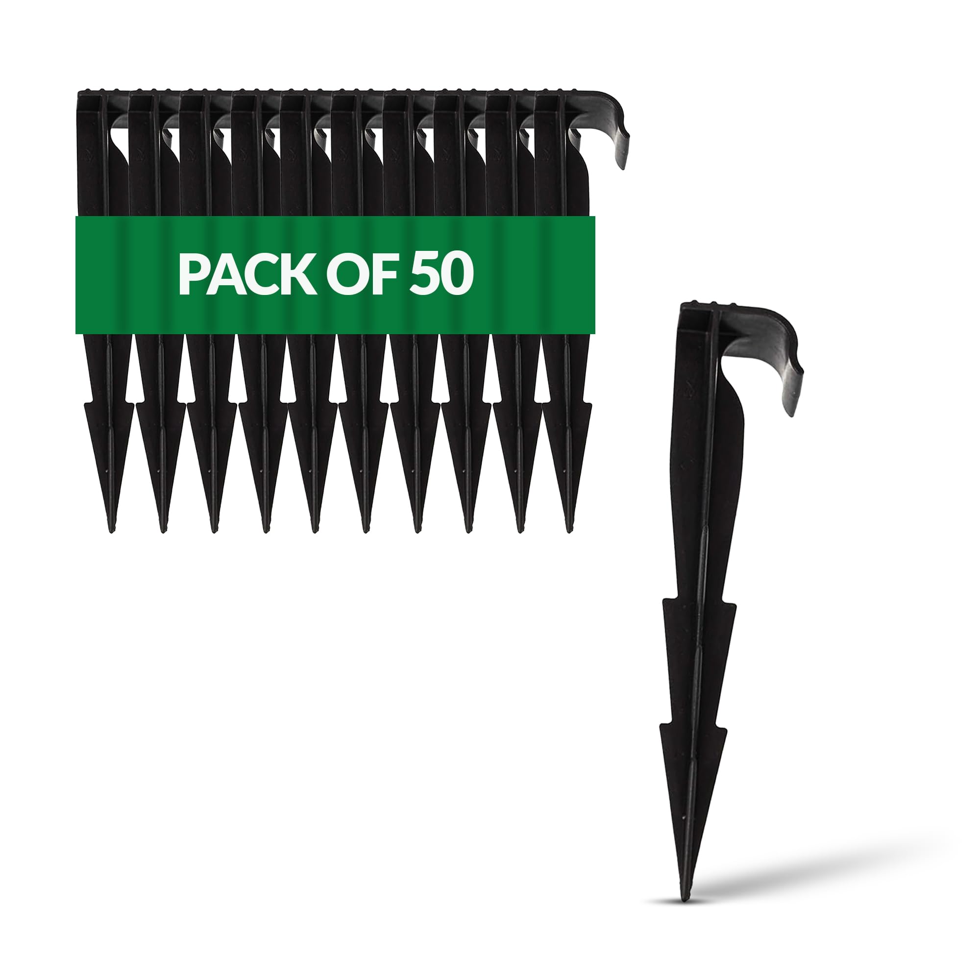 GARDENIX® Pack of 50 AquaPEG Ground Securing Pegs for Drip Irrigation Line Weeping Pipe Soaker Hose