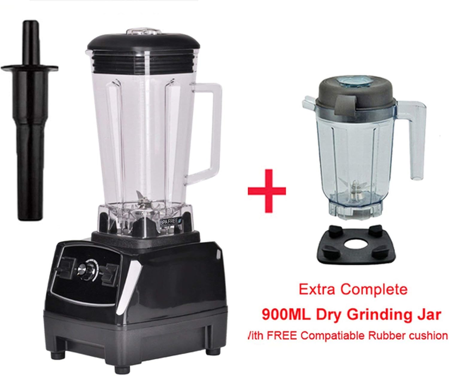3Hp 2200W 2L Heavy Duty Commercial Professional Smoothie Blender Mixer Juicer Food Processor,Black Extra Dry Jar,Uk Plug
