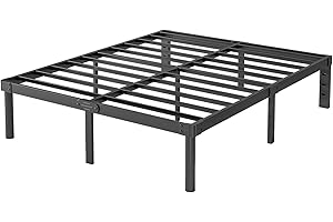 Viisari Queen Bed Frame 18 Inch Metal Bed Frame Queen Heavy Duty Platform Bed Frame Queen Size No Box Spring Needed Easy Assembly Noise Free Black 4004-18B