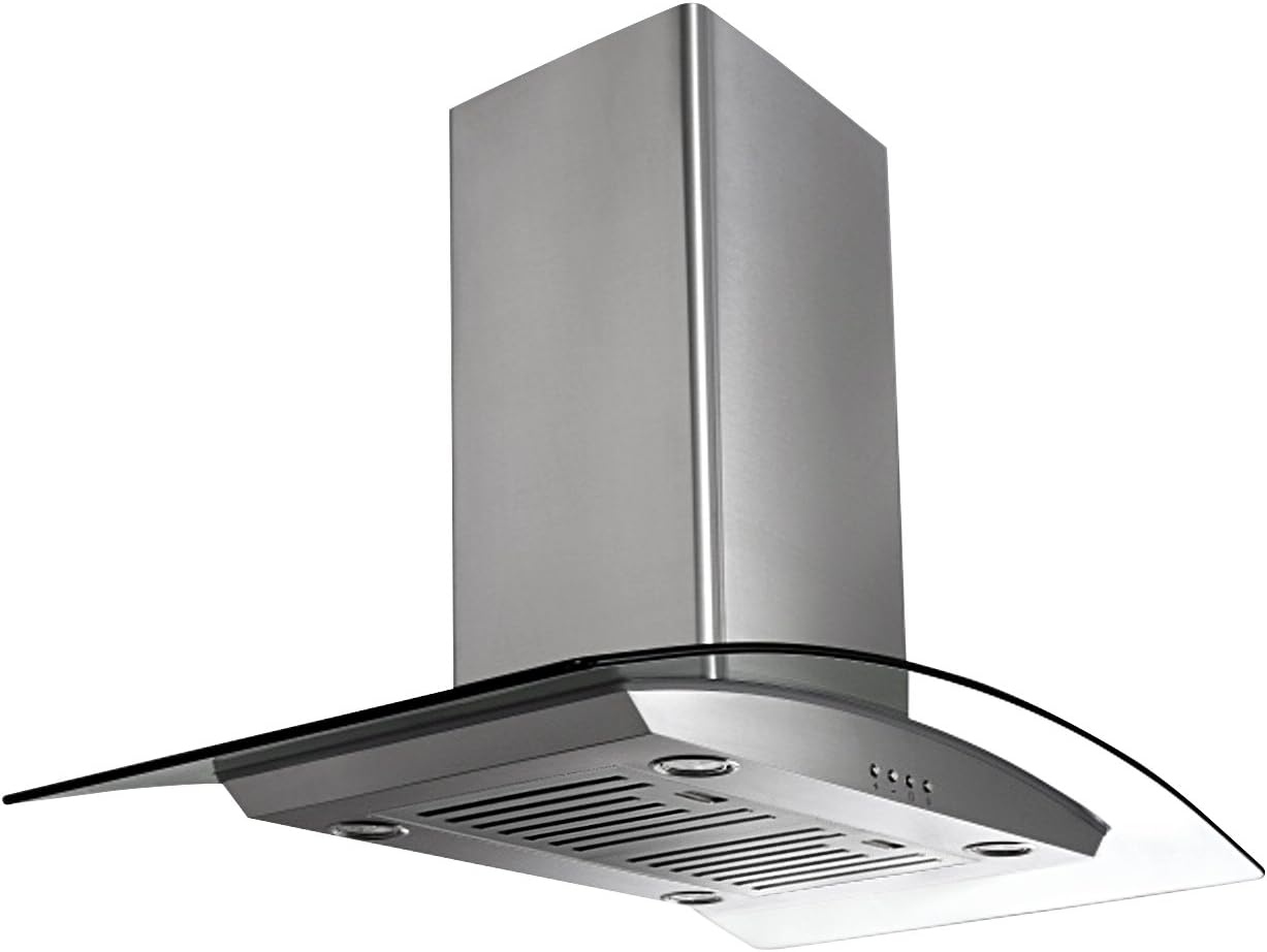 Ancona Tornado Island II 600 CFM Island Mount Range Hood, 36-Inch