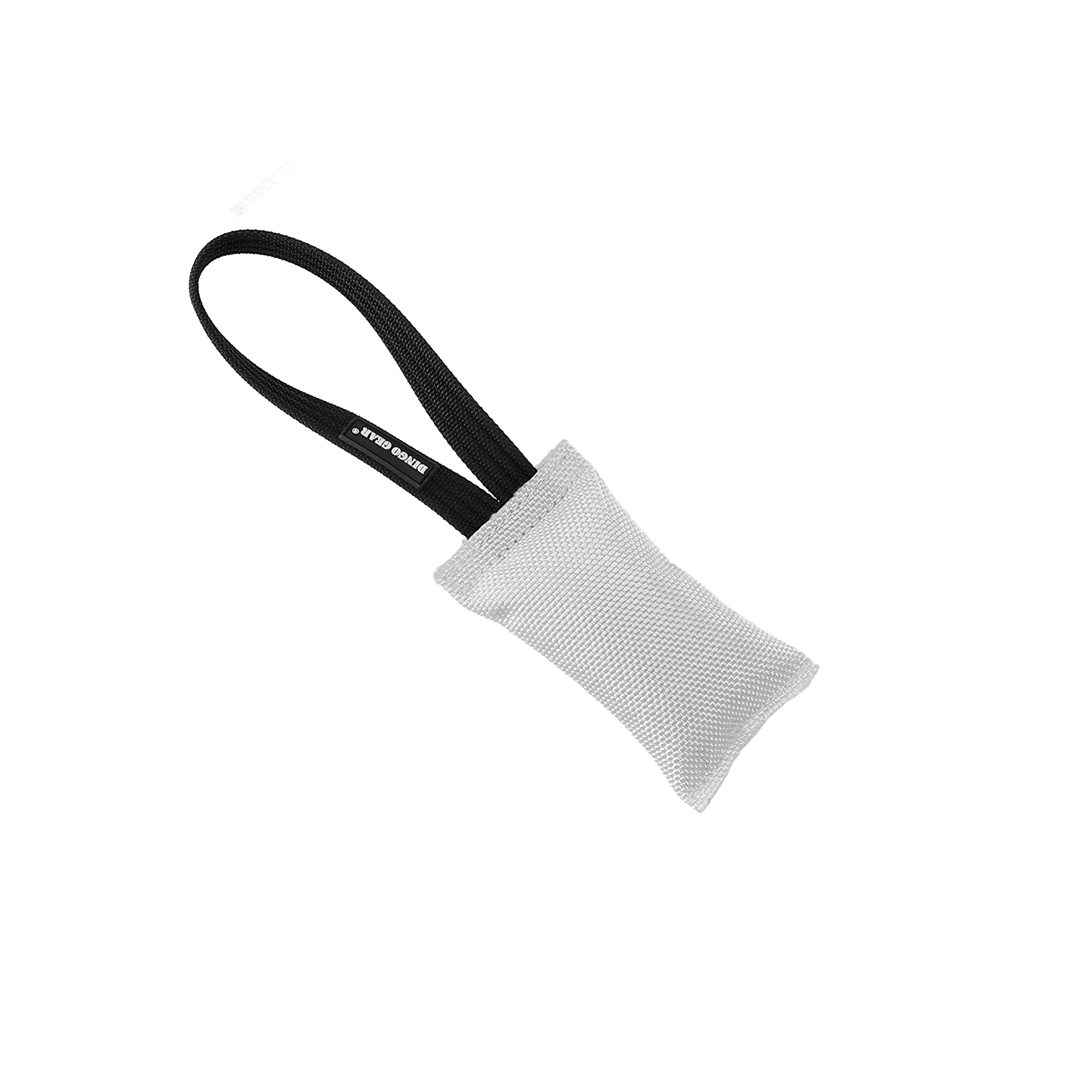 DINGO GEAR Firehose Bite Tug 1 Handle Heavy Duty Toy for K9 IGP Dog Training Sports Play Fetch Bite Work Floating Tug of War to Fire Up Prey Drive Size L White S00288