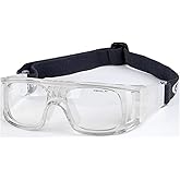 Runworld Sports Glasses, Basketball Football Soccer Racketball Goggles for Men & Women, Anti-Fog Safety Protective Eyewear (Transparent White)