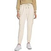 CRZ YOGA Womens Sweatpants Lightweight Cotton Cargo Joggers with 6 Pockets High Waisted Super Soft Casual Sweat Pants