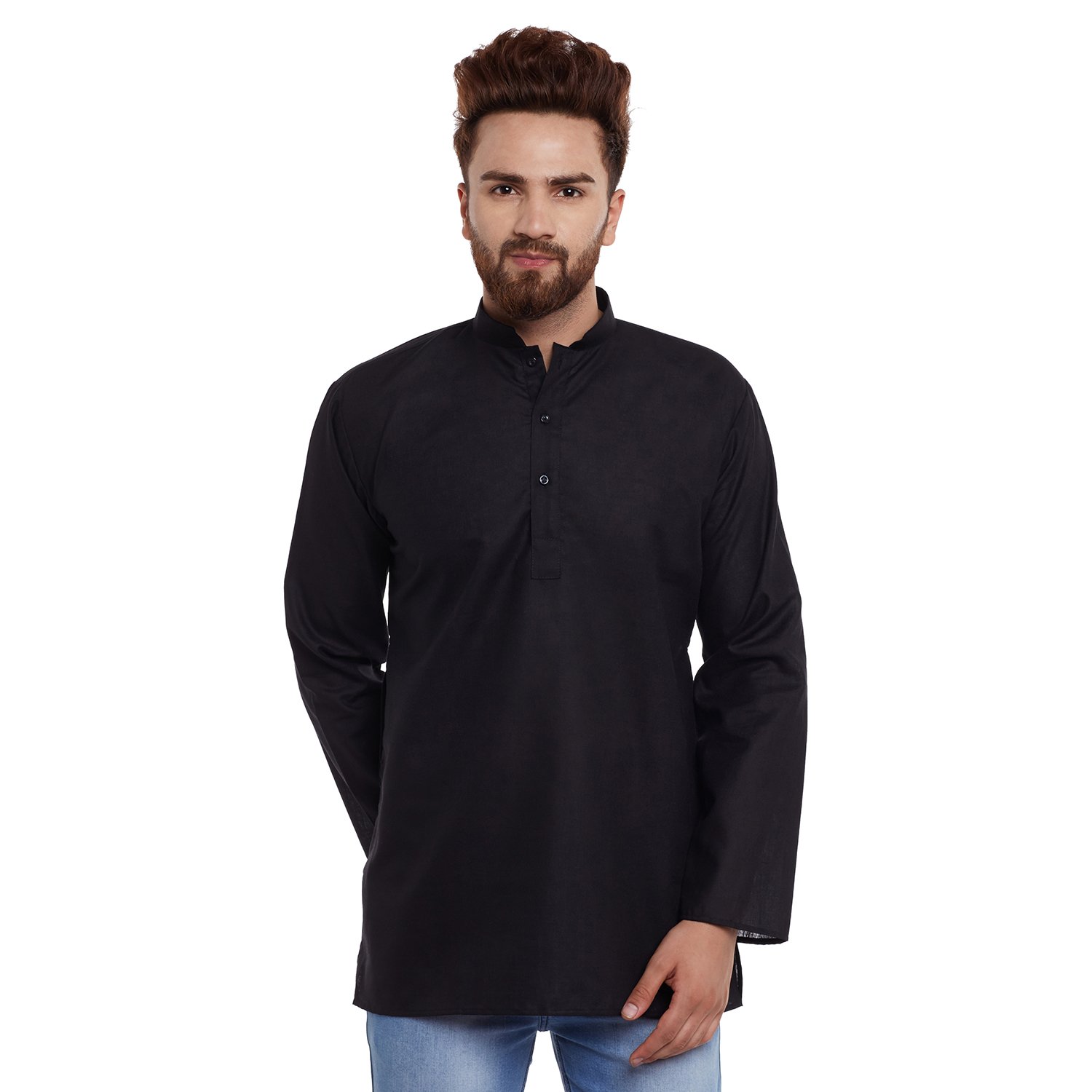 sojanya (since 1958), men's cotton linen short kurtas