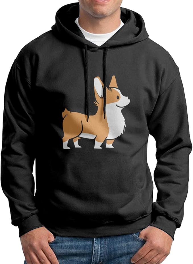 Cute Dog Men's Hoodie Sweatshirt (Regular and Big & Tall Sizes