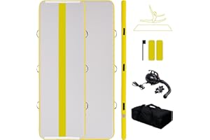 Tuxedo Sailor Inflatable Gymnastics Mat with Electric Pump, Storage Bag, Repair Kit–Air Mat for Home Training, Cheerleading, Yoga