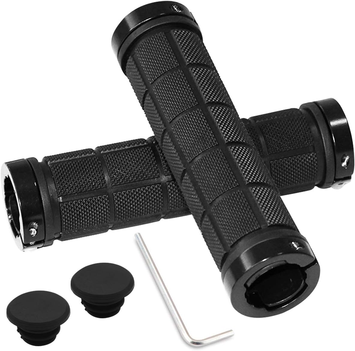 Netspower Bike Handlebar Grips, Non-Slip-Rubber Bicycle Handle Grip Aluminum Lock, Suitable for Cycling Mountain Bike Road Bike MTB BMX Foldable Bicycle