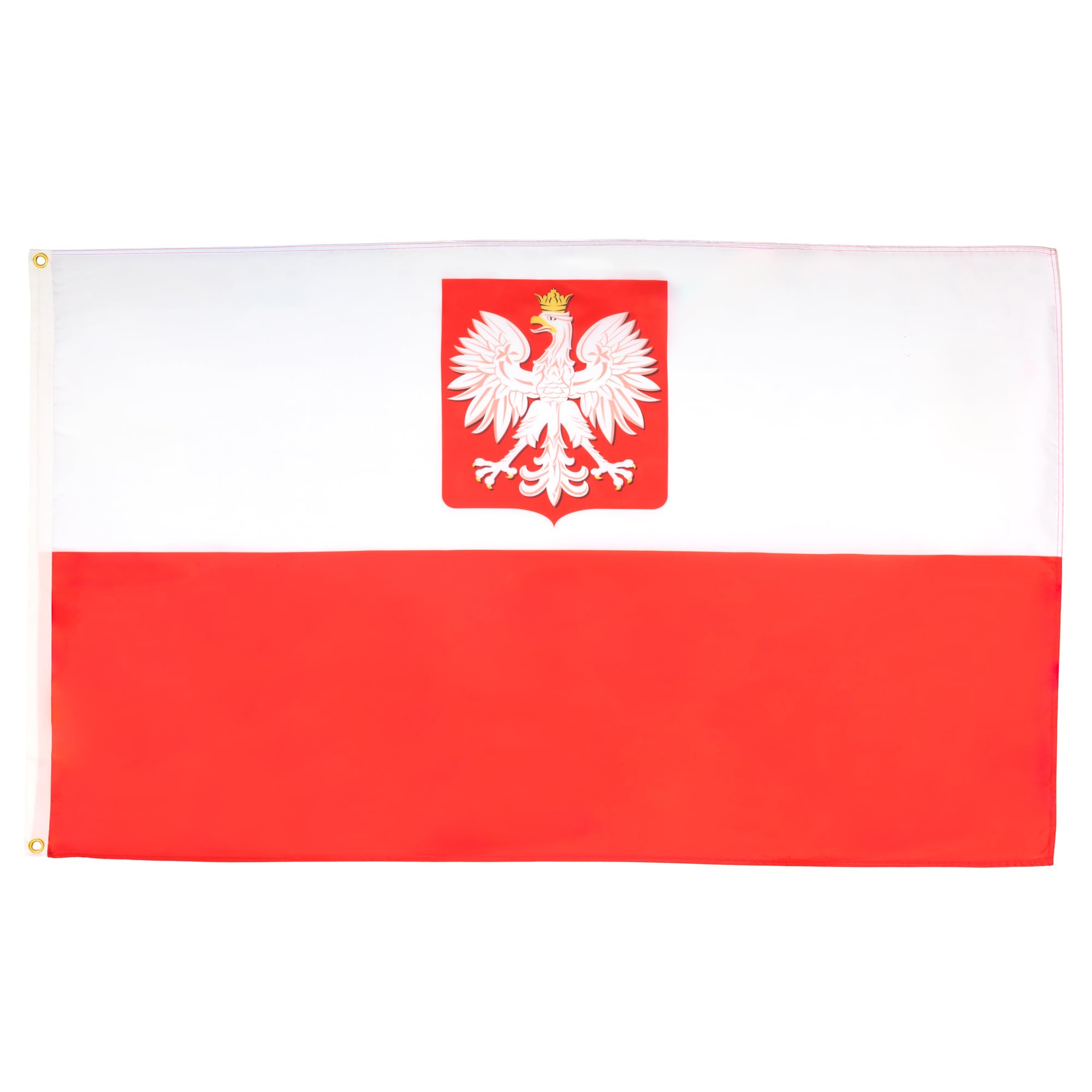 AZ FLAG - Poland With Eagle Flag - 3x5 Ft - Light Polyester Polish Coat Of Arms Banner with Two Brass Eyelets - Fade Resistant - Vivid Colors - 3' x 5' Feet - 150x90 Cm