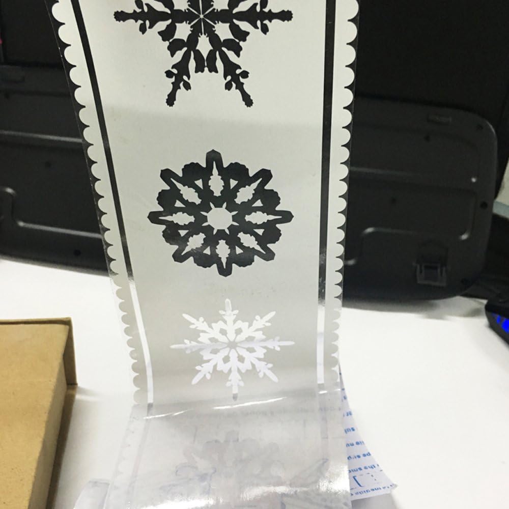 SimpleLife4U White Lace Transparent Removable Wallpaper Border Shop Display Window Sticker Bathroom Mirror Decor Snowflake