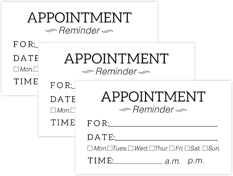 Amazon Com 50 Appointment Reminder Cards For Business Home Office Customer Service Meeting Day Date Time Planner Next Appt Suitable For Medical Doctor Dental Salon Therapy Dog Grooming Cleaning Business Office Products