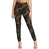 Women's Hiking Cargo Jogger Camo Pants with Pockets High Waisted Slim Casual Outdoor Tapered Combat Works Pants