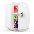 CROWNFUL Mini Fridge, 4 Liter/6 Can Portable Cooler and Warmer Personal Refrigerator for Skin Care, Cosmetics, Beverage, Food,Great for Bedroom, Office, Car, Dorm, ETL Listed (White) on Fridge.com
