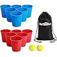 WIn SPORTS Giant Yard Pong Bucket Game,Throwing Bucket Toss Set for Beach,Pool,Family,Yard,BBQ,Lawn,Indoor,Outdoor Game - Ideal Gift Toy for Boys,Girls,Family,Kids