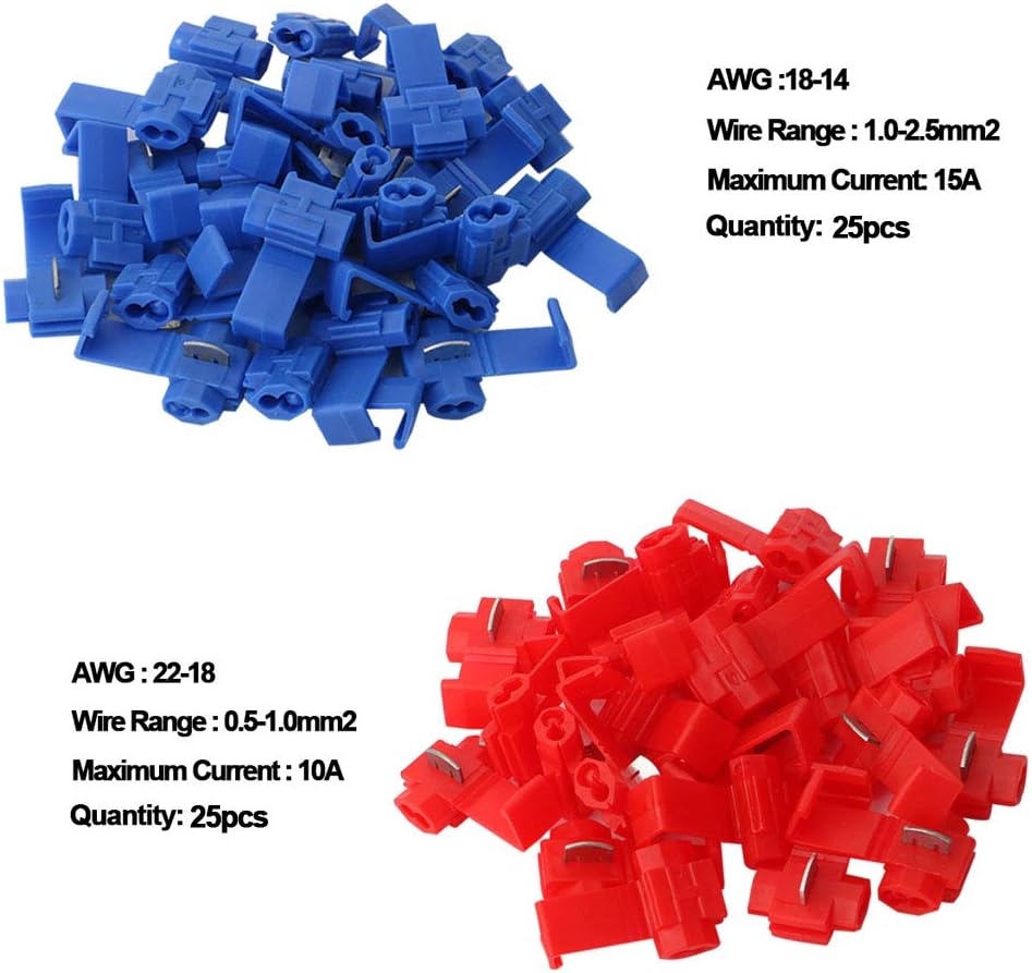 QitinDasen 50Pcs Quick Splice Wire Connectors Set, Quick Splice Terminal, Electrical Wire Splice Connector - Image 3
