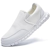 WOHHHW Mens Loafers Walking Casual Slip On Shoes Comfortable Lightweight Boat Shoes Fashion Classcial Sneakers White US 9.5