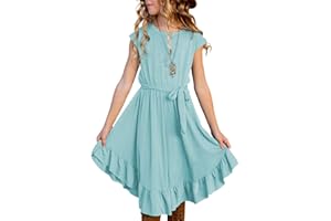 blibean Tween Girl Fashion Swing Dress Boho A-line Dresses 4-13 Years