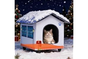 AUPETEK Heated Cat Houses for Indoor/Outdoor Cats with Elevated Heated Cat Bed Waterproof Providing Safe Feral Cats, Easy to Assemble