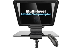 ILOKNZI i7 /12 inch Teleprompter with Remote Control, Adjustable Camera mounting Platform Aluminum Made for 12.9" Tablets Rotatable Tempered Optical Glass Includes Carry case.
