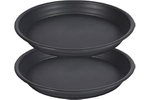 SAUCERHOME Plant Saucer Tray 16 inch, 2 Pack 17 inch Plastic Large Flower Planter Plant Pot Saucers and Drip Tray for Indoors Outdoors, Thick Sturdy Durable Plant Plate Water Catcher (Black)