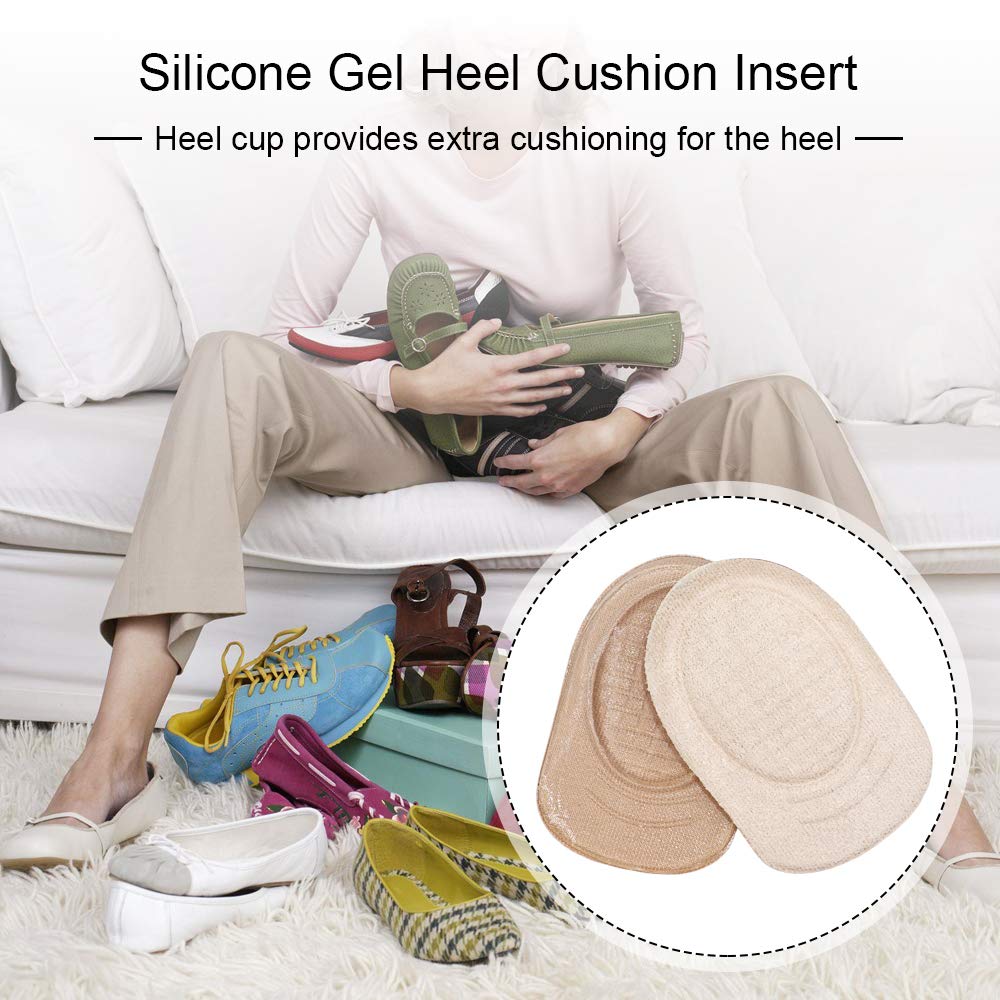 Beautulip Gel Heel Cup Leg Length Discrepancy Heel Cushion Shock Absorb Ankle Pain Sever\'s Disease Relieve