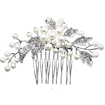 Amazon Com Simulated Pearl Crystal Hair Accessory Latest