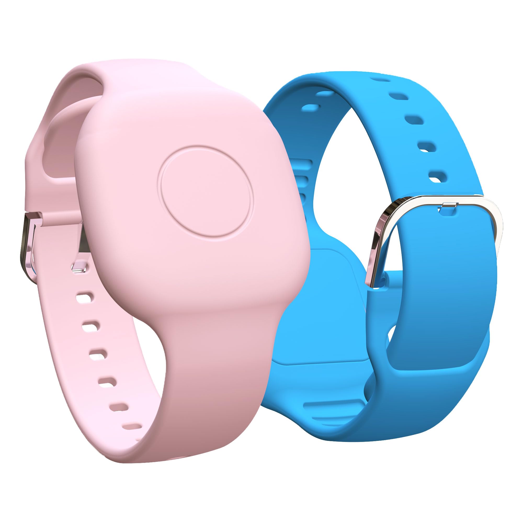 Photo 1 of GudCoaks Silicone Bracelet for Tile by Life360 Mate (2024) Tracker, 2 Pack Waterproof Protective Hidden Holder for Tile Mate 2024/2022, Adjustable Watch Band for Kids/Child/Teen/Elderly, Pink+Blue