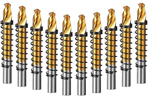 JOERIC 10pcs Titanium-Plated Pilot Drill bit for Hole Saw, Hole Saw Center Drill bit for Metal, Steel, Iron, Wood, Plastic