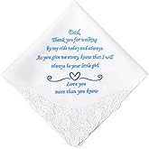 PACGOTH Wedding Handkerchiefs Mother Father of the Bride Gifts, Something Blue Embroidered Hankies Gifts On Wedding Day