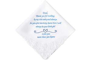 PACGOTH Wedding Handkerchiefs Mother Father of the Bride Gifts, Something Blue Embroidered Hankies Gifts On Wedding Day
