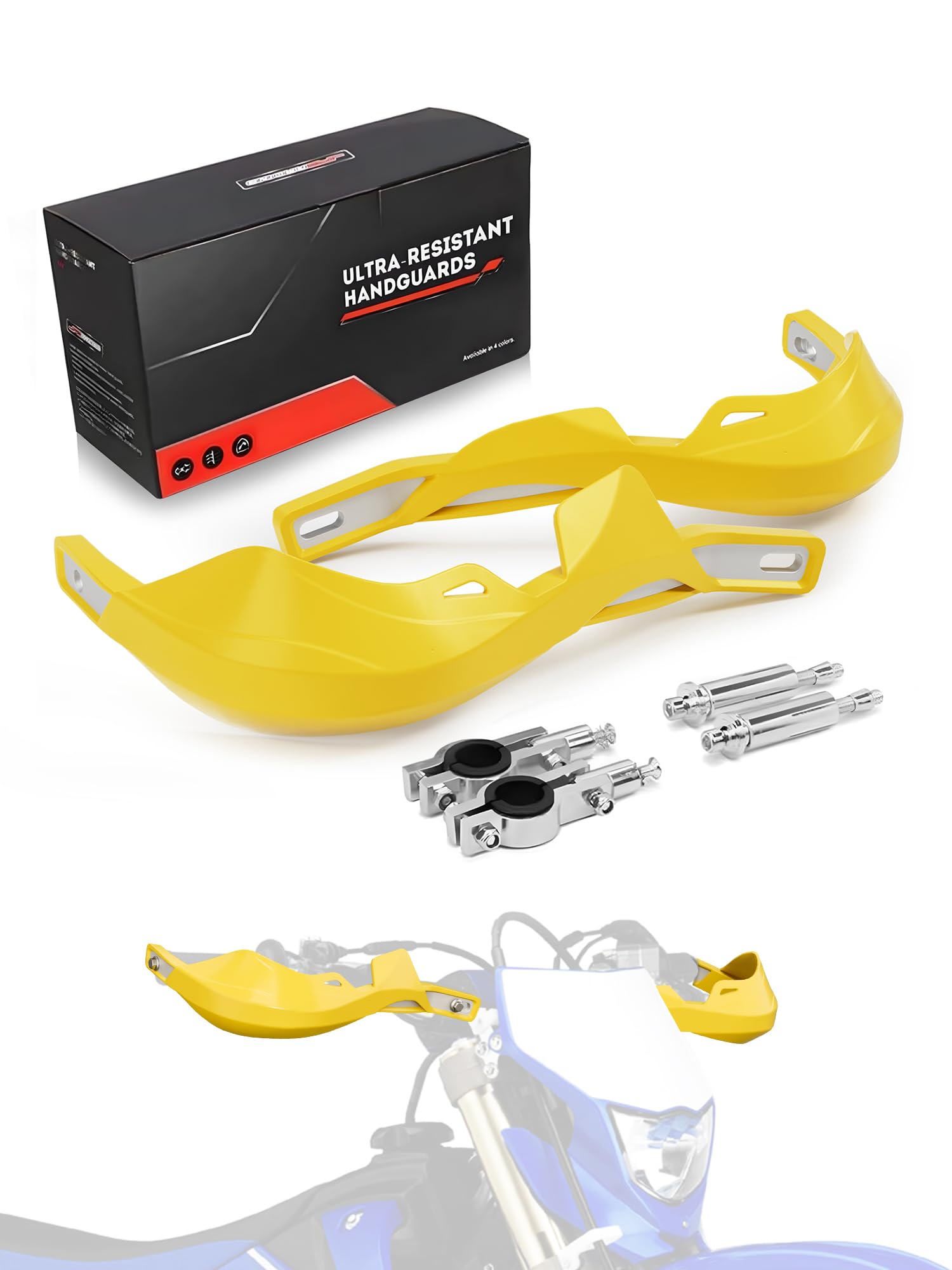 Photo 1 of (used)(white)(not yellow) JFG RACING Dirt Bike Hand Guards,7/8'' and 1 1/8'' Handlebar Dirtbike Handguards Accessories Universal for Motorcycle