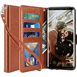 Galaxy S8 Plus Case, LK [Wrist Strap] Luxury PU Leather Wallet Flip Protective Case Cover with Card Slots and Stand for Samsung Galaxy S8 Plus (Brown)