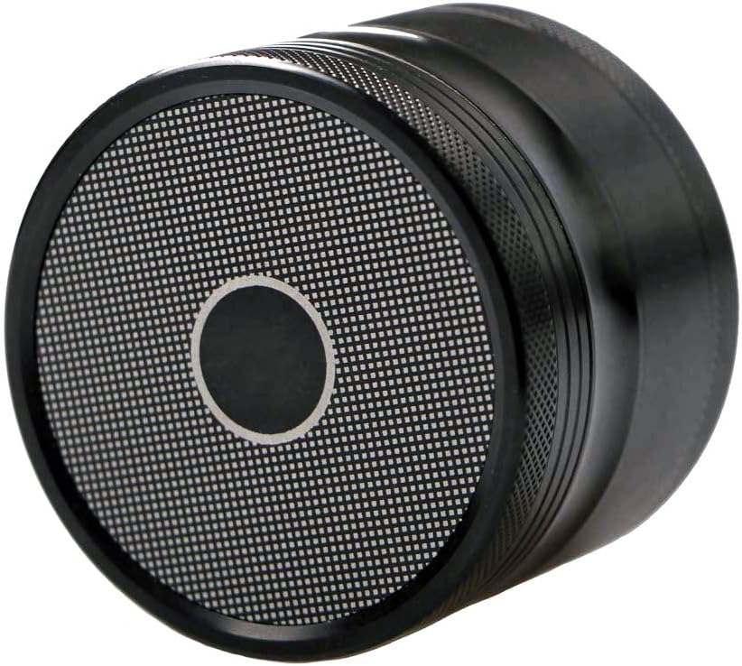 Ausma Aluminum Alloy Metal Grinder,with Sifter Magnetic Top & Pollen Scraper - 4 Pieces Grinder for Dry herb and Tobacco,2.5 inches(Black)