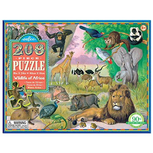eeBoo Wildlife of Africa Puzzle, 208 pieces