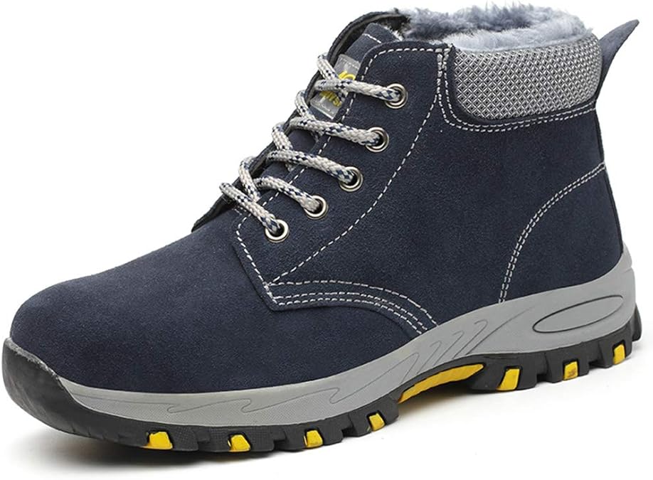 Steel Toe Cap Safety Boots with Warm Fur Lining, Plush Safety Shoes