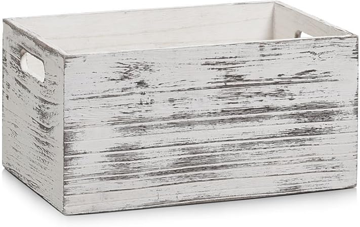 Zeller 15133 Caja de Almacenamiento, Madera, Blanco,