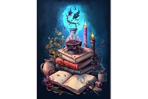 bleihum Halloween Diamond Art Kits for Adults- 5D Diamond Painting Kits Books, Gem Painting Arts Crafts for Adults Halloween Home Wall Decor Gifts(12x16 Inch)