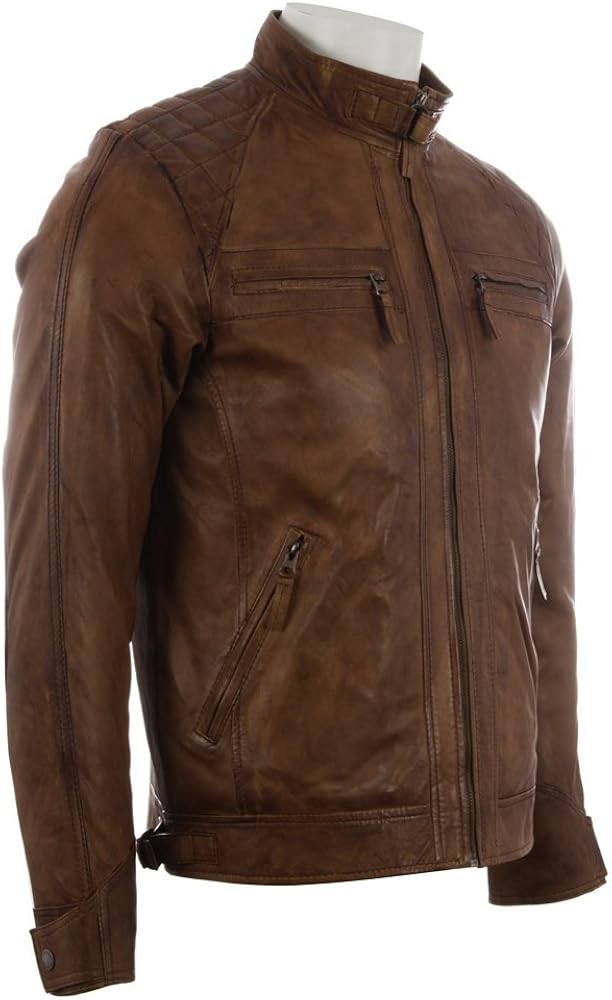 Gaudi-Leathers - Giacca da moto in pelle bovina, da uomo, in stile