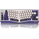RK ROYAL KLUDGE A70 Wireless Ergonomic Keyboard, 65% Alice Split Mechanical Keyboard w/Bluetooth/2.4GHz/Wired, RGB Gaming Key
