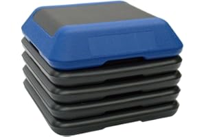 Gronk Fitness 16"x16" Adjustable Aerobic Step Platform with Stackable Step Risers | 4"-6''-8''-10''-12" Step Block, Cardio & Physical Therapy | High-Density Platform for Strength & Endurance Training