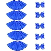 BGFKS 5 Pack Tutu Skirt for Ballet Dance Princess Tutus with Hairbows