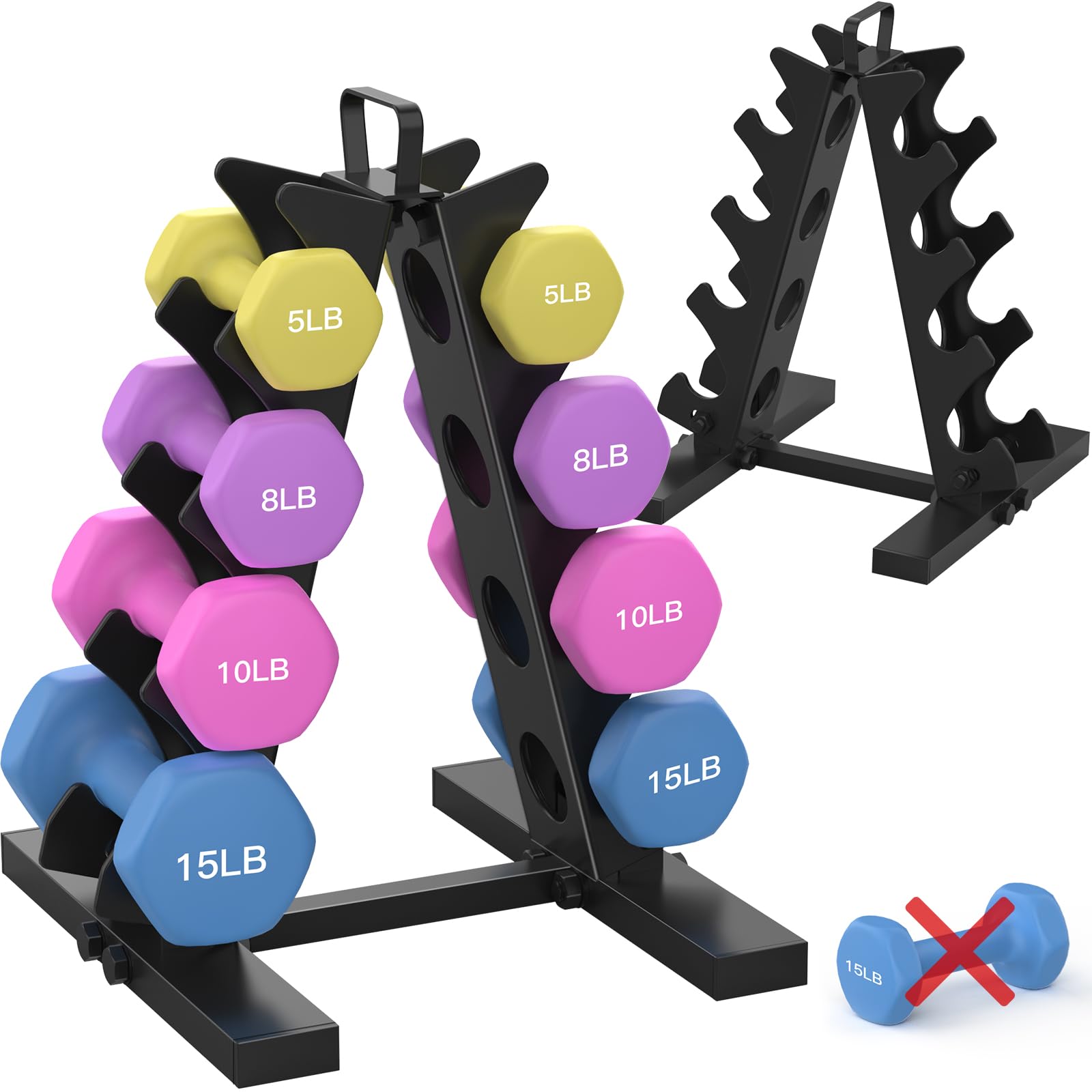 TomCare 4 Tier Dumbbell Rack Stand Only, Weight Rack for Dumbbell Set ...